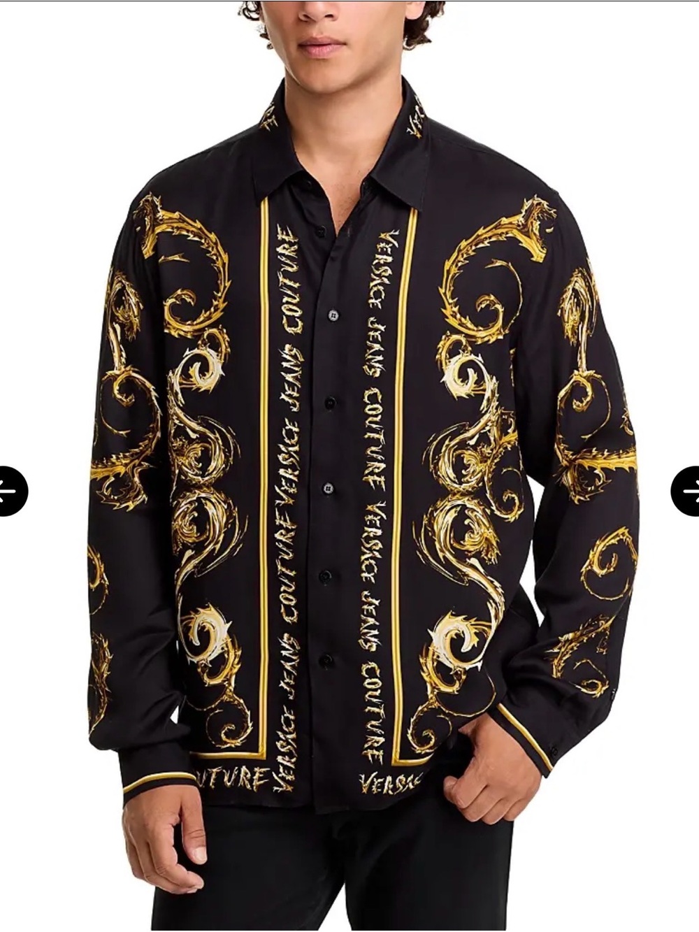 NWT VERSACE Twill Panel Chromo Shirt